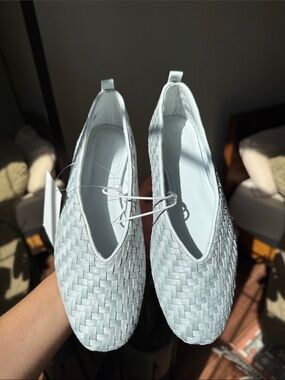 H&M Light Blue Woven Flats
